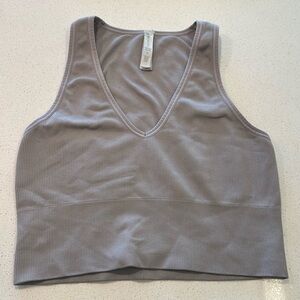 Athleta Gray Long Ribbed Bra Size M